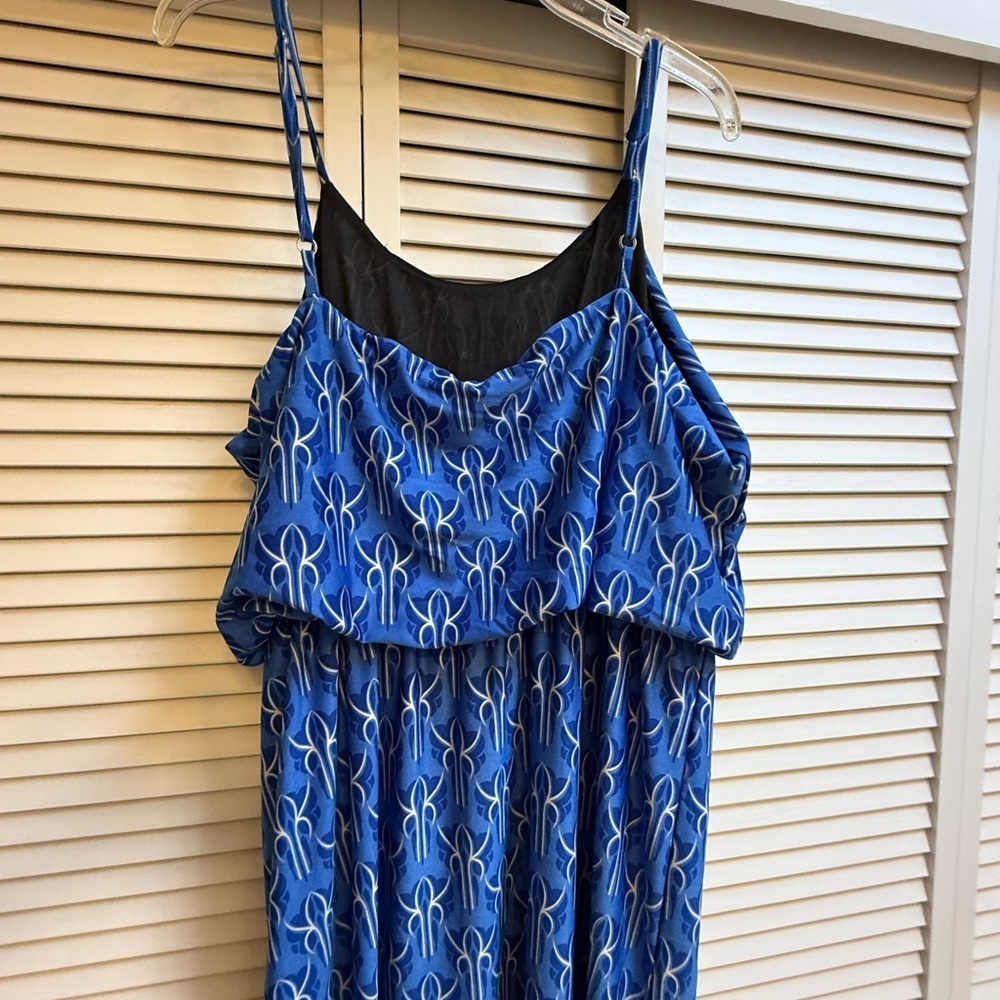 Blue Patterned Maxi Dress - Picture 5 of 10